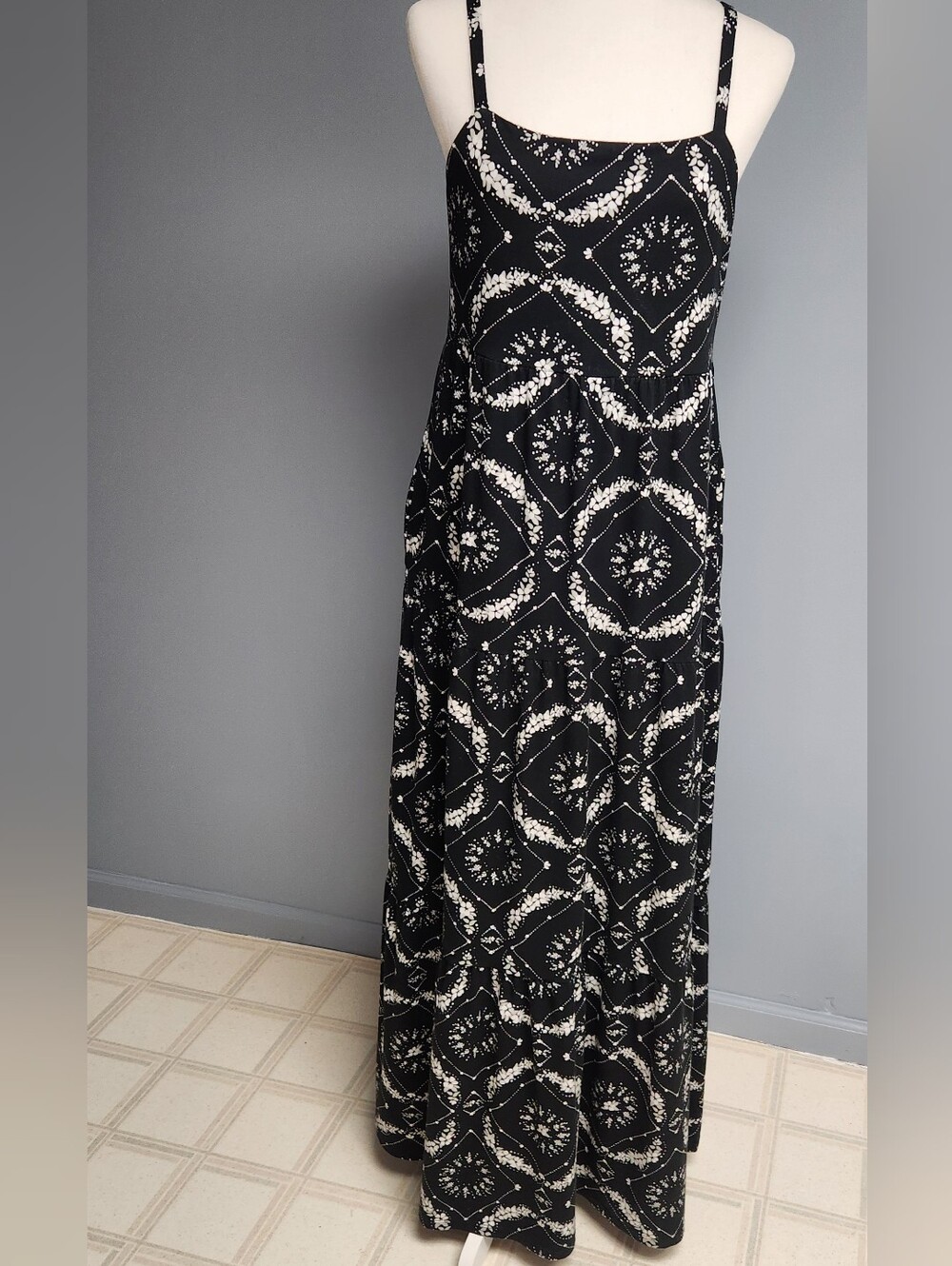 SO Black and White Bohemian Maxi Dress